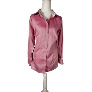 Talbots women"s Long Sleeve Button Down Shirt Career Office Pink Size Unknown
